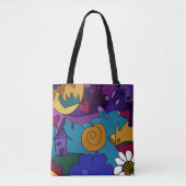 Whimsical farbenfroh handGezeichnet Doodle-Muster Tasche (Vorderseite)