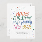 Whimsical farbenfroh Weihnachten Neujahr Punkte (Vorne/Hinten)