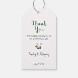 Whimsical farbenfrohe Blume Hochzeit Danke Geschenkanhänger