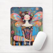Whimsical farbenfrohe Fairy Doing Yoga Custom Mousepad (Mit Mouse)