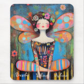 Whimsical farbenfrohe Fairy Doing Yoga Custom Mousepad (Vorne)