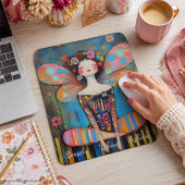 Whimsical farbenfrohe Fairy Doing Yoga Custom Mousepad
