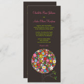 Whimsical farbenfrohe Frühlingsblumen Pop Tree Hoc Einladung (Vorne/Hinten)