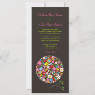 Whimsical farbenfrohe Frühlingsblumen Pop Tree Hoc Einladung
