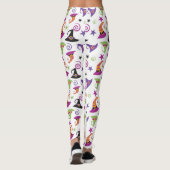 Whimsical farbenfrohe Halloween Hexenhasen Leggings (Rückseite)