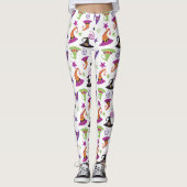Whimsical farbenfrohe Halloween Hexenhasen Leggings (Vorderseite)