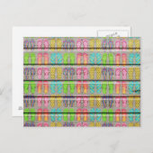 Whimsical farbige Sandalen Vintage Holztextur Postkarte (Vorne/Hinten)