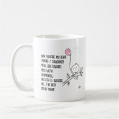 Whimsical Farewell Coworker Lineart Handschriftlic Kaffeetasse (Links)