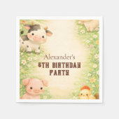 Whimsical Farm Friends Storybook Kids Birthday Serviette (Vorderseite)