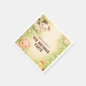 Whimsical Farm Friends Storybook Kids Birthday Serviette (Ecke)