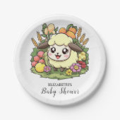 Whimsical Farm Sheep Baby Dusche Pappteller (Vorderseite)