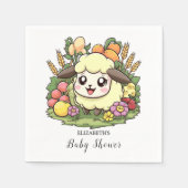 Whimsical Farm Sheep Baby Dusche Serviette (Vorderseite)