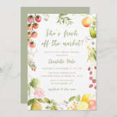 Whimsical Farmers Off the Market Bridal Shower Einladung (Vorne/Hinten)