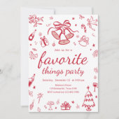 Whimsical Favorite Things Weihnachts-Party Einladung (Vorderseite)
