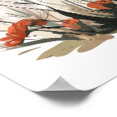 Whimsical Fawn Holding Orange Ballon in Wildfloss Poster (Ecke)