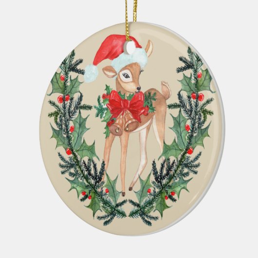 Whimsical Fawn Kreath Keramik Ornament (Links)
