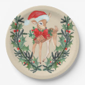 Whimsical Fawn Kreath Pappteller (Vorderseite)