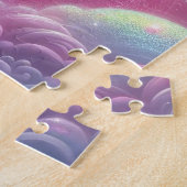 Whimsical Fee Märchen Rosa Glitzer und blaues Einh Puzzle (Seite)