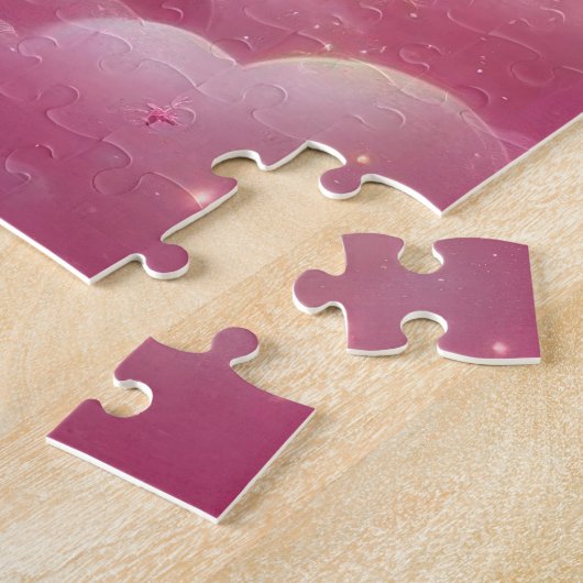 Whimsical Fee Märchen Rosa Glitzer und blaues Einh Puzzle (Seite)