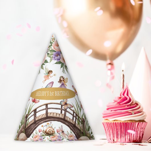 Whimsical Feengarten 1. Geburtstag Partyhütchen