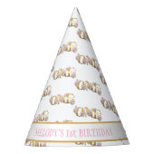 Whimsical Feengarten 1. Geburtstag Partyhütchen (Vorderseite)