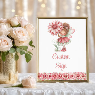 Whimsical-Feengirl-Blush-Blumen-Geburtstagstag-Ind Poster