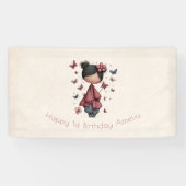 Whimsical-Feenzauberpuppe Retro-Niedlich Geburtsta Banner (Horizontal)