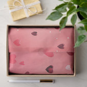 Whimsical Feline Pink & Red Liebe Herzdekoupage Seidenpapier (Geschenk)