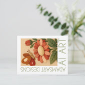 Whimsical Felted Butterfly and Flower Folk Art Postkarte (Stehend Vorderseite)