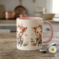 Whimsical-Ferkel in Pastell-Overall Peach