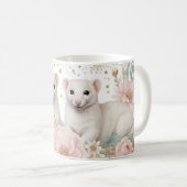 Whimsical Ferrets und Blumenfantasy Kaffeetasse (VorderseiteRechts)
