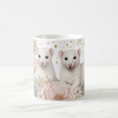 Whimsical Ferrets und Blumenfantasy Kaffeetasse (Mittel)