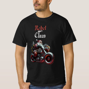Whimsical Festive Biker Santa Claus T-Shirt