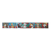 Whimsical Festive Cats Christmas  Ripsband (Vorderseite)