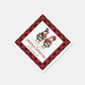 Whimsical festive chickens napkin with custom name serviette (Ecke)