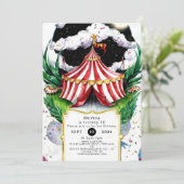 Whimsical Festive Circus Geburtstag Einladung (Stehend Vorderseite)