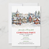 Whimsical festive city Christmas scene celebration Einladung (Vorderseite)