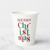 Whimsical Festive Merry Christmas Typography Pappbecher (Vorderseite)