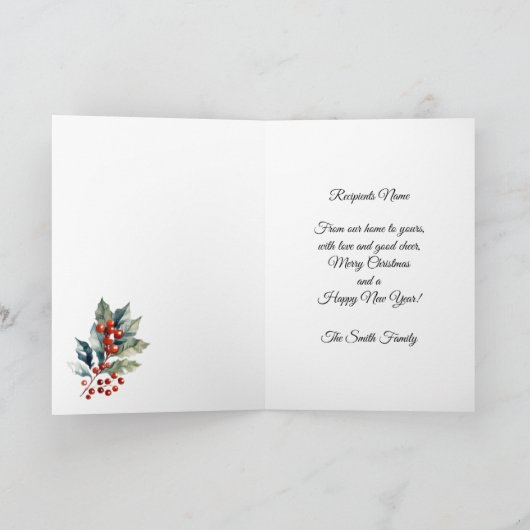 Whimsical Festive Mouse Weihnachtskarte Dankeskarte (Innenseite)