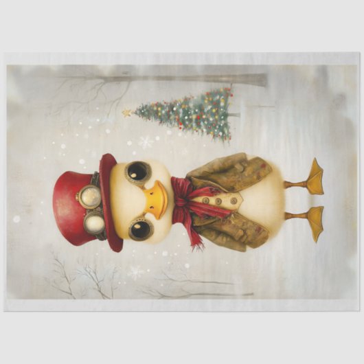 Whimsical Festive Steampunk Duckling L4 Decoupage Seidenpapier (Vorderseite)