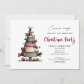 Whimsical festive tree modern holiday invitation einladung (Vorderseite)