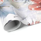 Whimsical Festive Vintag Snowy Christmas Florals Geschenkpapier (Rolleneckpunkt)