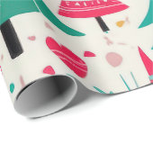 Whimsical Festive Weihnachtsbaum Muster Geschenkpapier (Rolleneckpunkt)