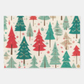 Whimsical Festive Weihnachtsbaum Muster Geschenkpapier Set (Vorderseite 3)