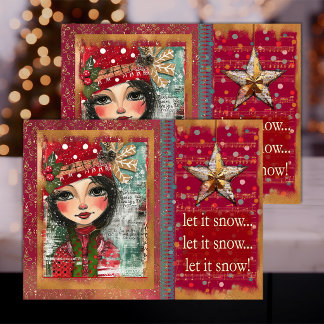 Whimsical Festive Weihnachtsdecoupage  Seidenpapier