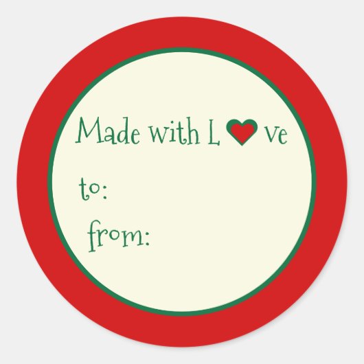 Whimsical festlich gemacht mit Liebe schreiben auf Runder Aufkleber (Vorderseite)