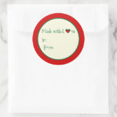 Whimsical festlich gemacht mit Liebe schreiben auf Runder Aufkleber (Tasche)