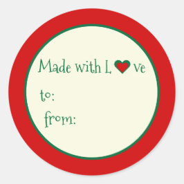 Whimsical festlich gemacht mit Liebe schreiben auf Runder Aufkleber