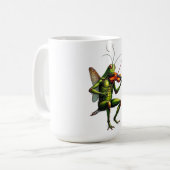 Whimsical Fiddler Grashüpfer Grafik Langarmshirt Kaffeetasse (Vorderseite Links)