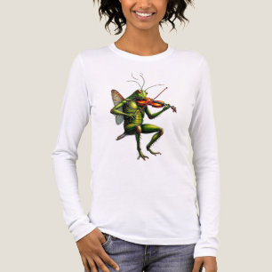 Whimsical Fiddler Grashüpfer Grafik Langarmshirt Tri-Blend Shirt